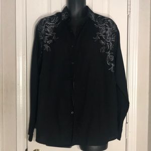 Avirex Black Dress Shirt Size Large